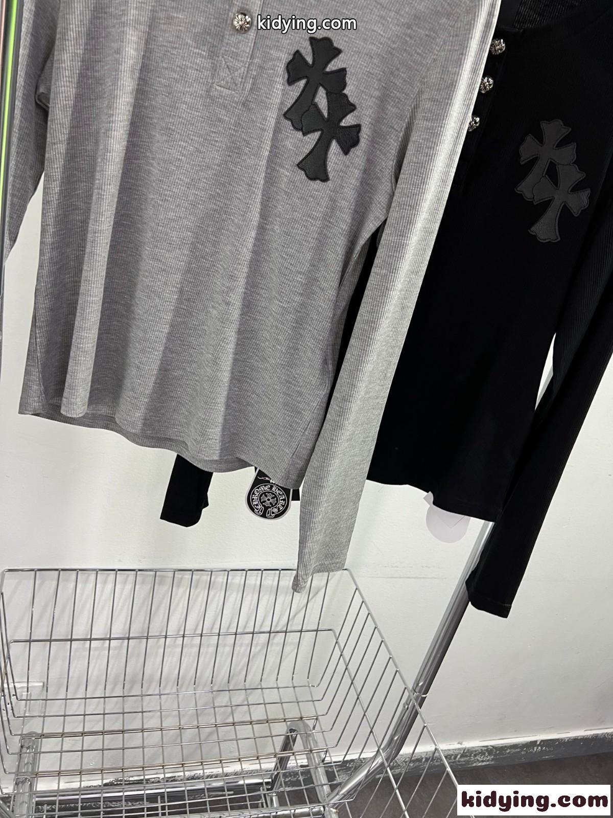 おしゃれ カジュアル ストレッチ コットン クロムハーツ Tシャツ コピー 長袖 クロスパッチ ロゴ-3