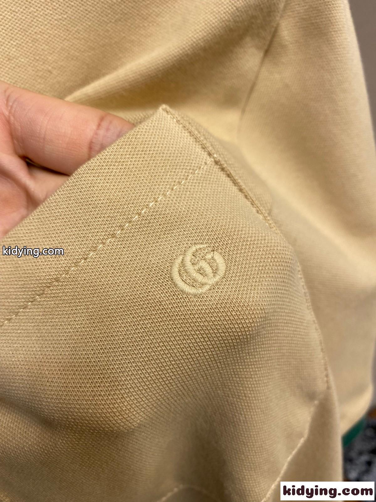 ウェブ ストライプ カラー（襟）付き半袖 ポロシャツ グッチ Tシャツ コピー カーキ-4