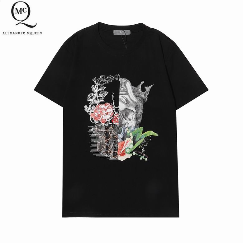 定番 プリント おしゃれ クルーネック アレキサンダー・マックイーン 半袖Tシャツ コピー 合わせやすい 快適 カジュアル-1