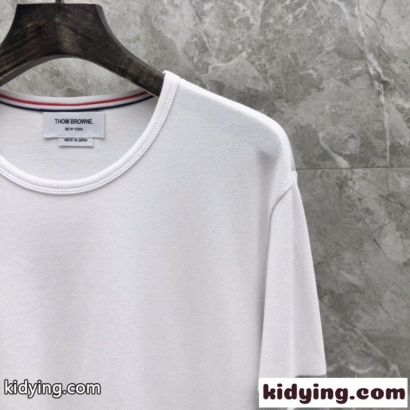 トムブラウン Tシャツ コピー 飽きのこない クルーネック 長袖Tシャツ ホワイト-4