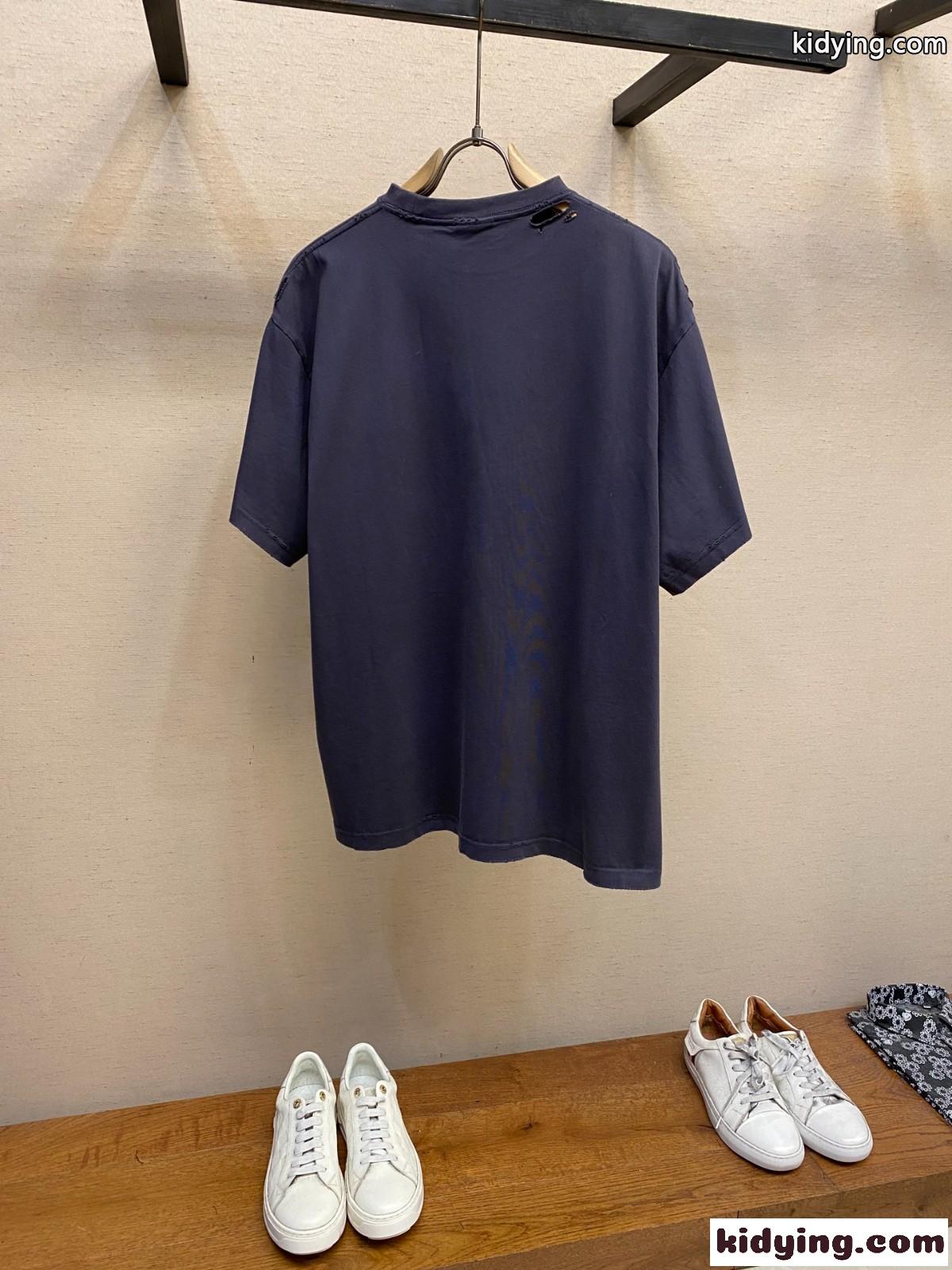 ユニセックス カジュアル プリント バレンシアガ Tシャツ コピー 半袖Tシャツ-1