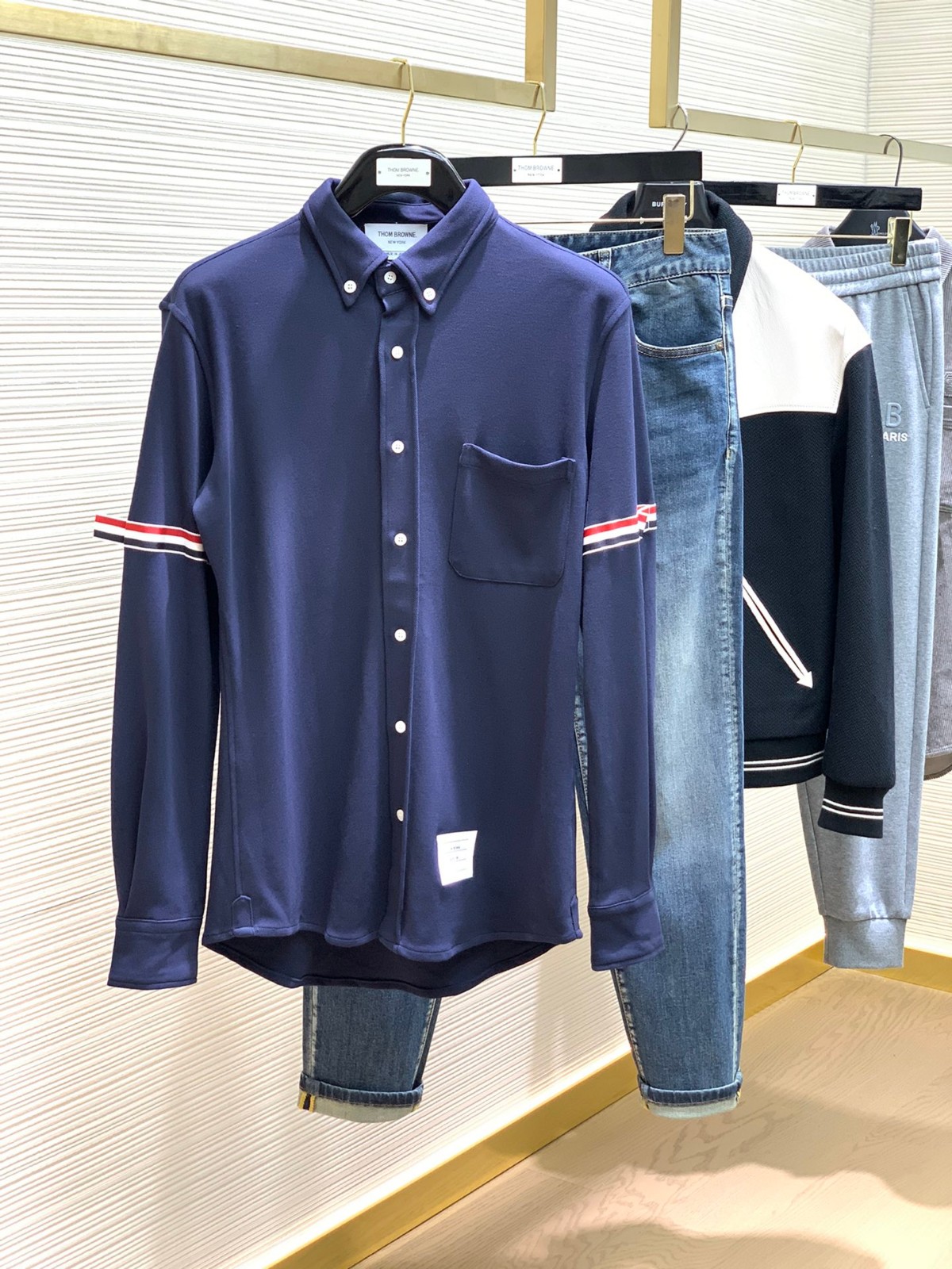 おしゃれ カジュアル トムブラウン シャツ コピー ロングスリーブシャツ ブルー-0