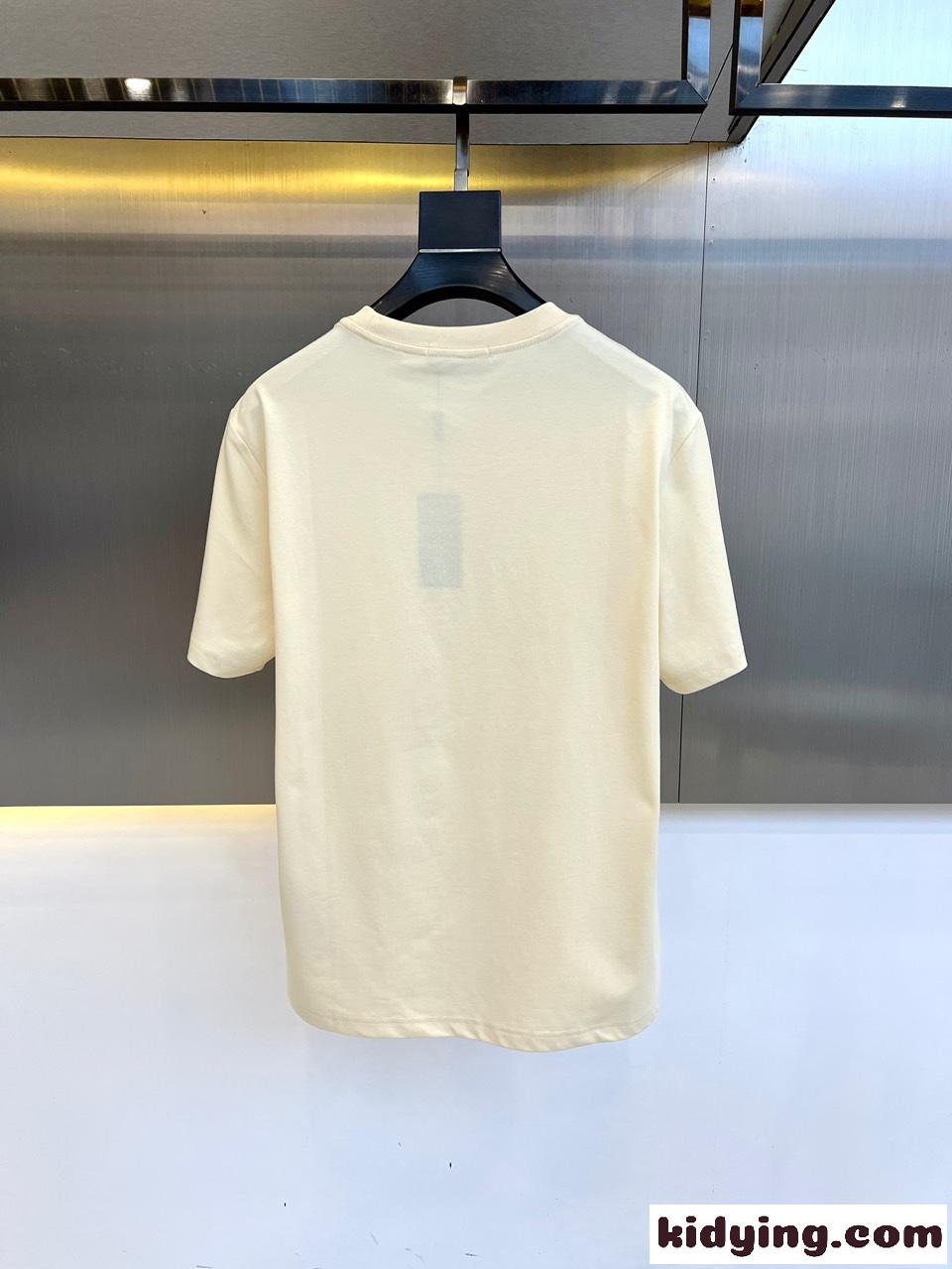 ベーシック ロゴ入り クルーネック Tシャツ プラダ 半袖Tシャツ コピー ベージュ-4