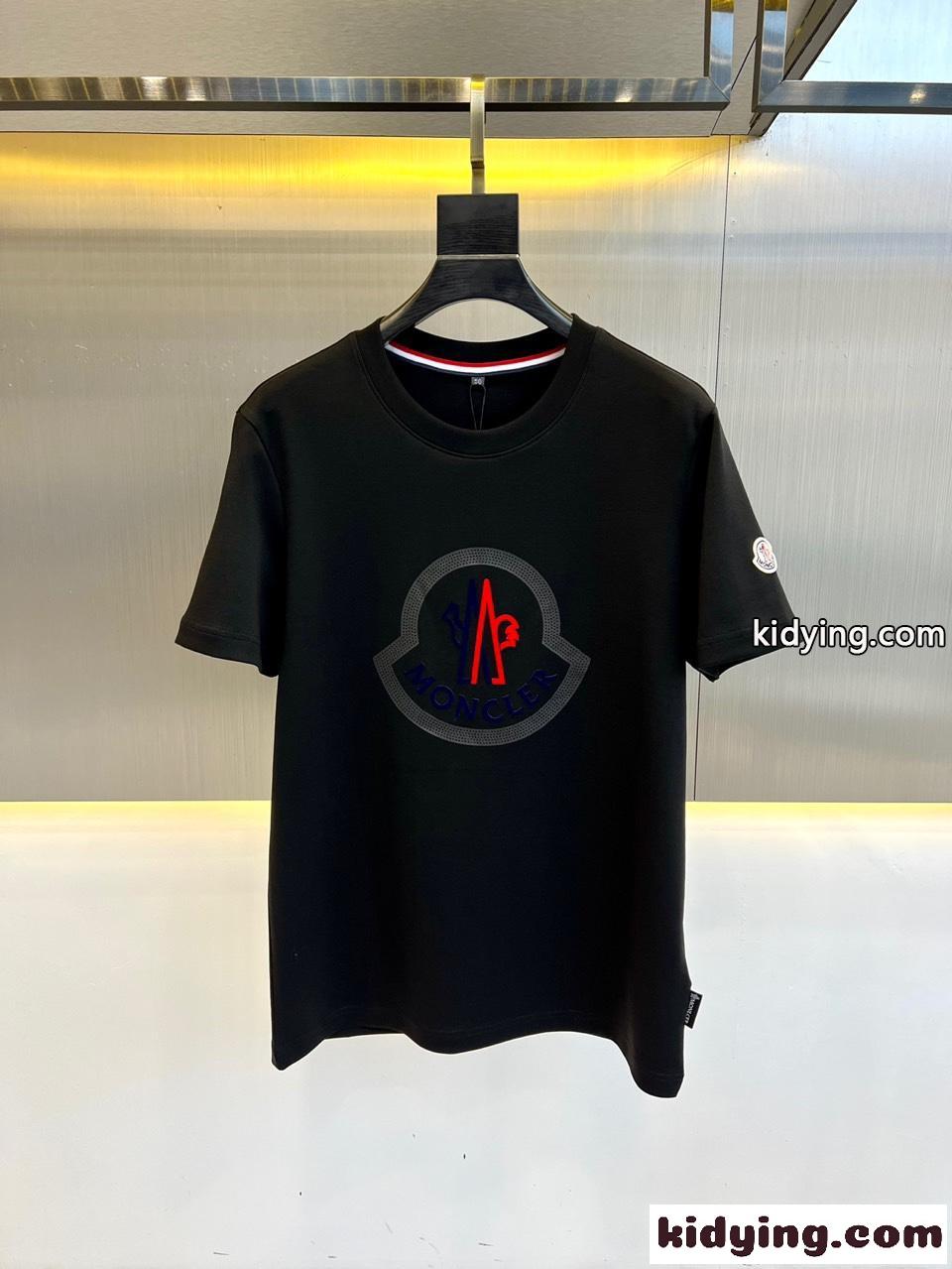 定番 ロゴ クルーネック コットン 半袖Tシャツ モンクレール Tシャツ コピー-0