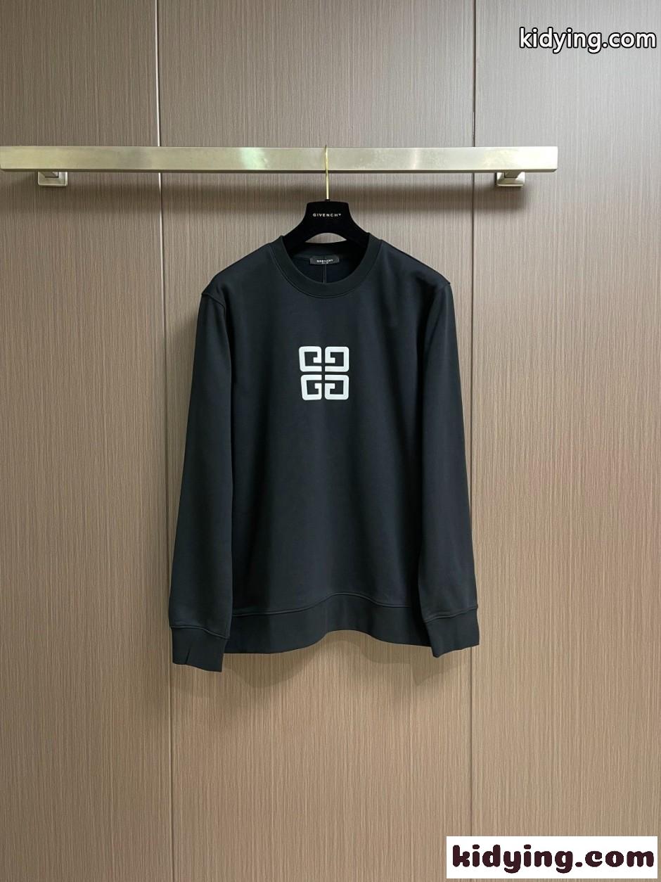 GIVENCHY 4Gロゴ コットン スウェットシャツ ジバンシィ Tシャツ 偽物 ブラック-1