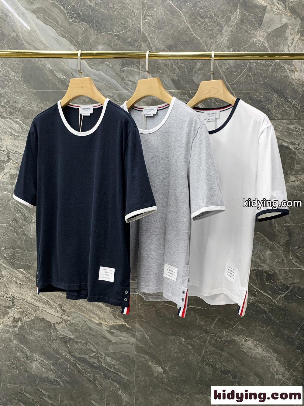 男女兼用 ドムブラウン tシャツ コピー 半袖 おしゃれ バイカラー クルーネック コットン-0
