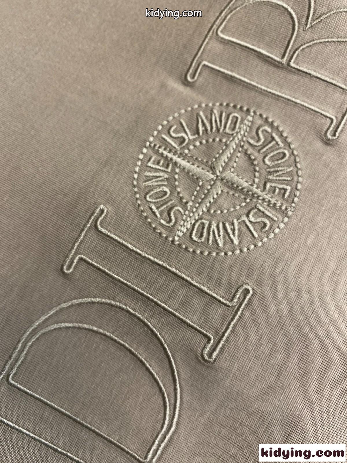 DIOR AND STONE ISLAND 半袖Tシャツ クリスチャン・ディオール Tシャツ コピー カーキ-3