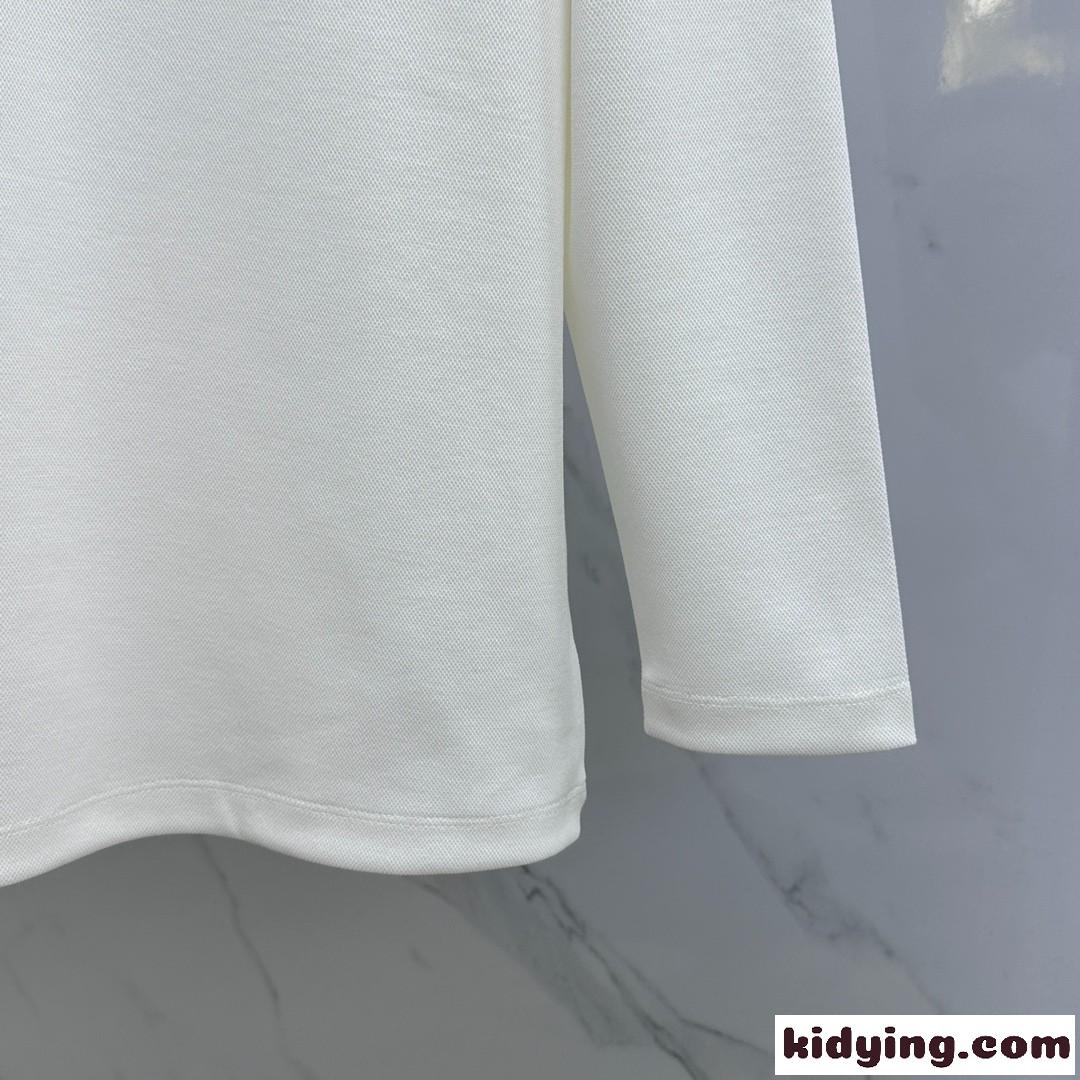 大人 カジュアル ロゴパッチ コットンピケ 長袖 ポロシャツ ドルチェ&ガッバーナ Tシャツ コピー ホワイト-2