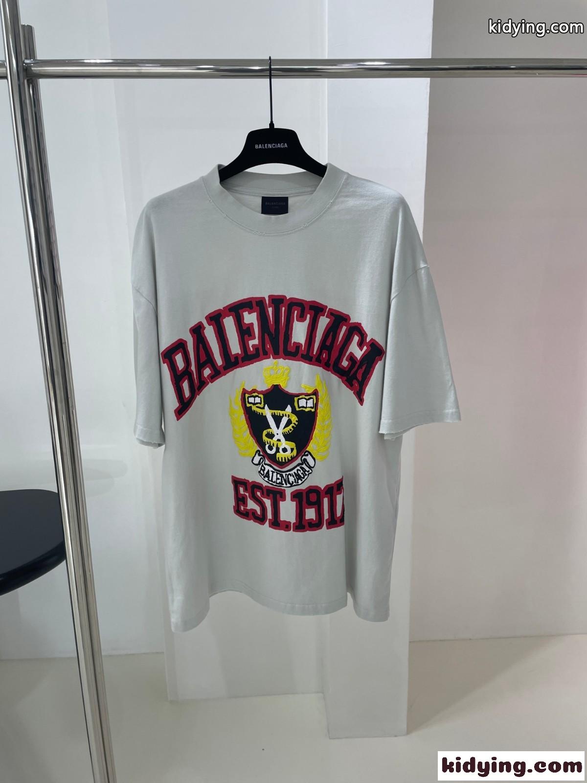 カジュアル オーバーサイズ DIY COLLEGE バレンシアガ Tシャツ コピー 半袖 トップス-1