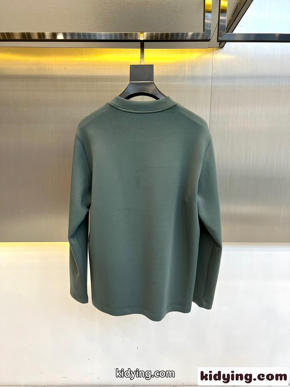 シンプル 合わせやすい クルーネック 長袖Tシャツ バーバリー Tシャツ コピー グリーン-4