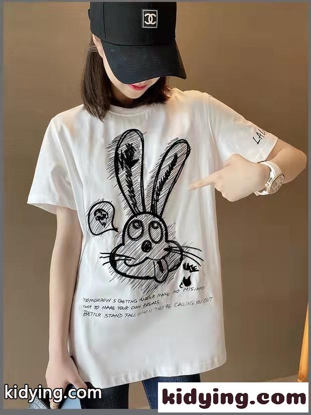 可愛い 刺繍入り おしゃれ ゆったり 合わせやすい 人気 クールネック ミュウミュウ 半袖tシャツ コピー レディース-1