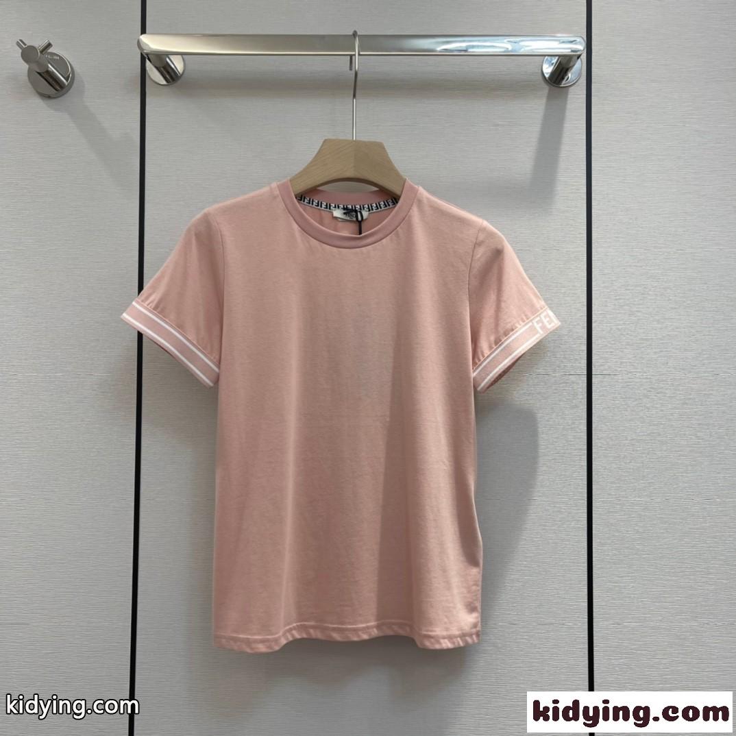 3色あり シンプル 無地 クルーネック フェンディ 半袖tシャツ コピー カジュアル コットン トップス-0