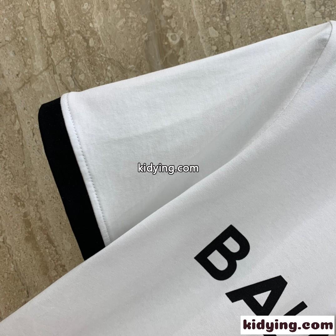 定番 カジュアル コットン 半袖Tシャツ バルマン Tシャツ コピー ホワイト-1
