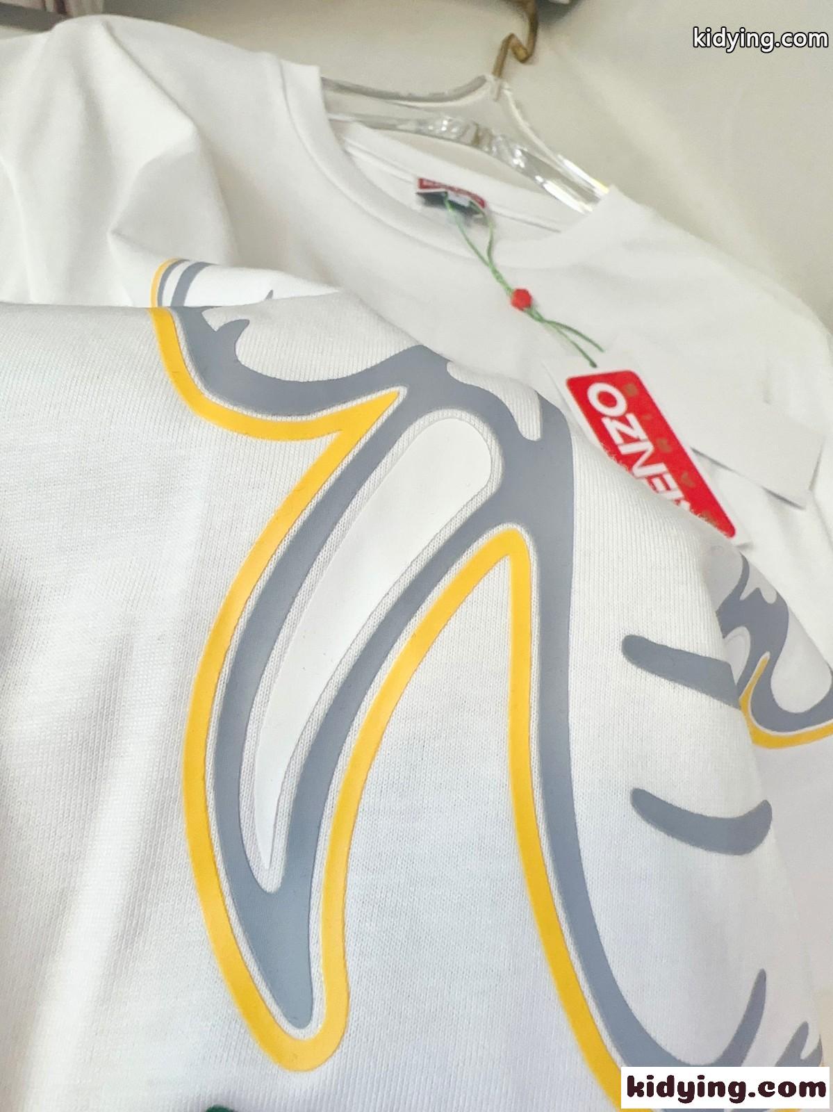 人気 クルーネック プリント ケンゾー Tシャツ コピー ユニセックス コットン ホワイト-3