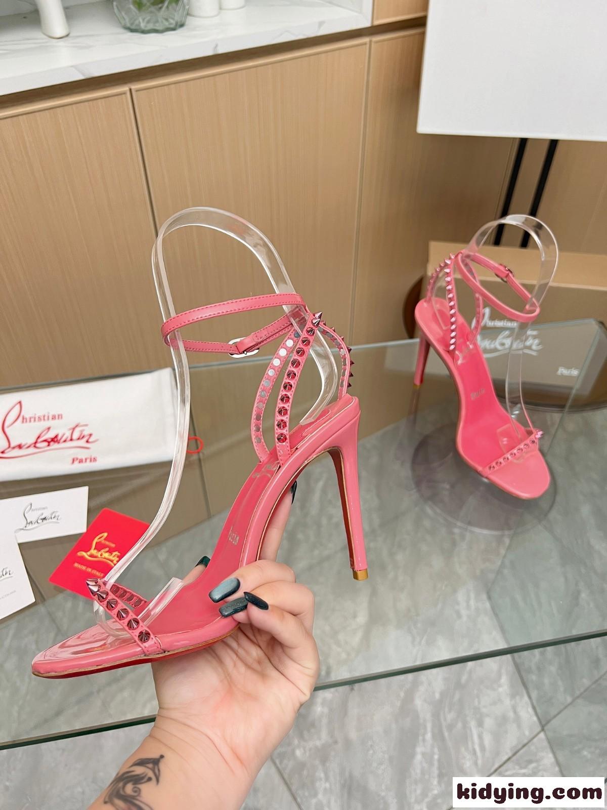 So Me 100 レザーサンダル 美脚 クリスチャン・ルブタン サンダル コピー ピンク-2