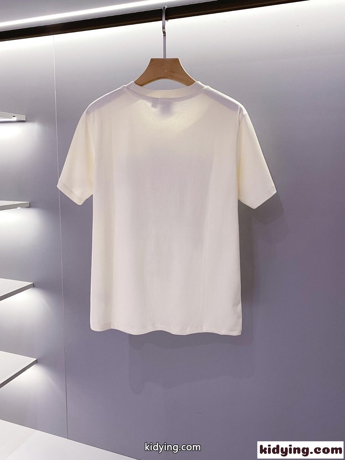 男女兼用 コットン Tシャツ バーバリー 半袖tシャツ コピー プリント クルーネック トップス-1