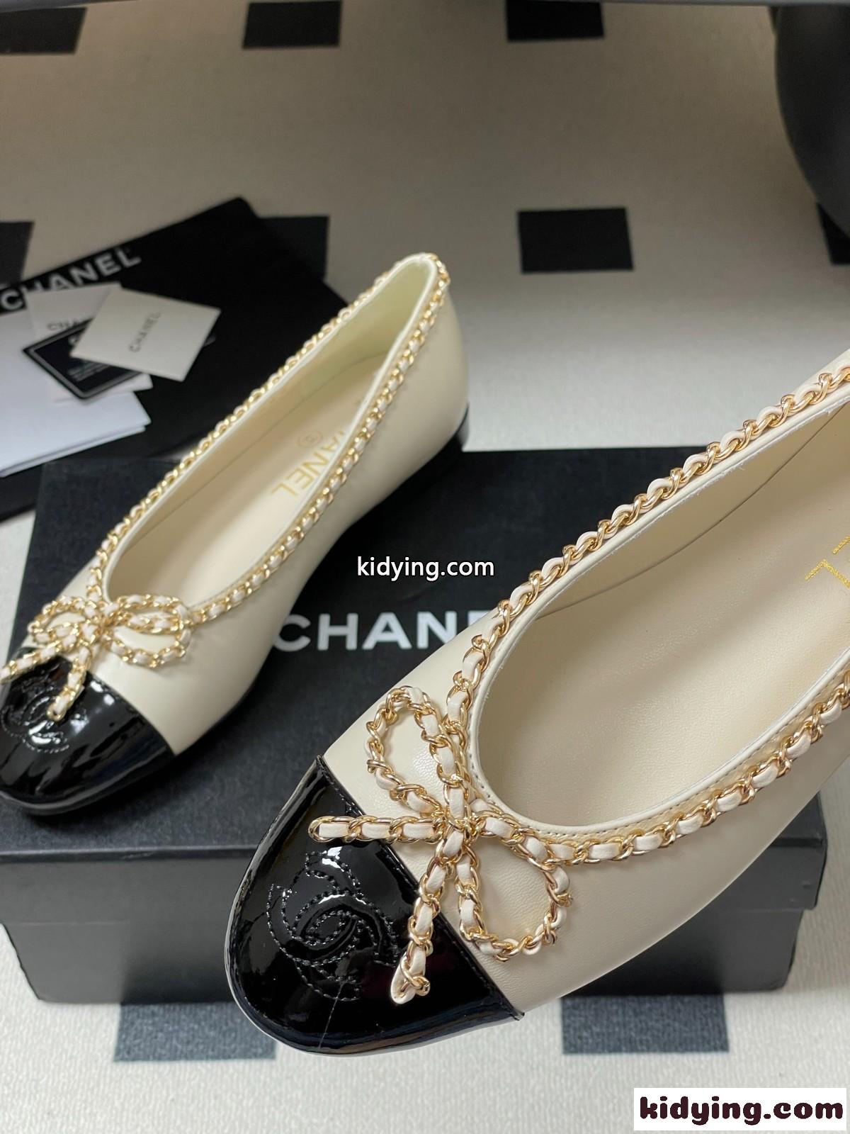 上品 可愛い 合わせやすい 25B バレリーナ シャネル パンプス コピー ホワイト-4