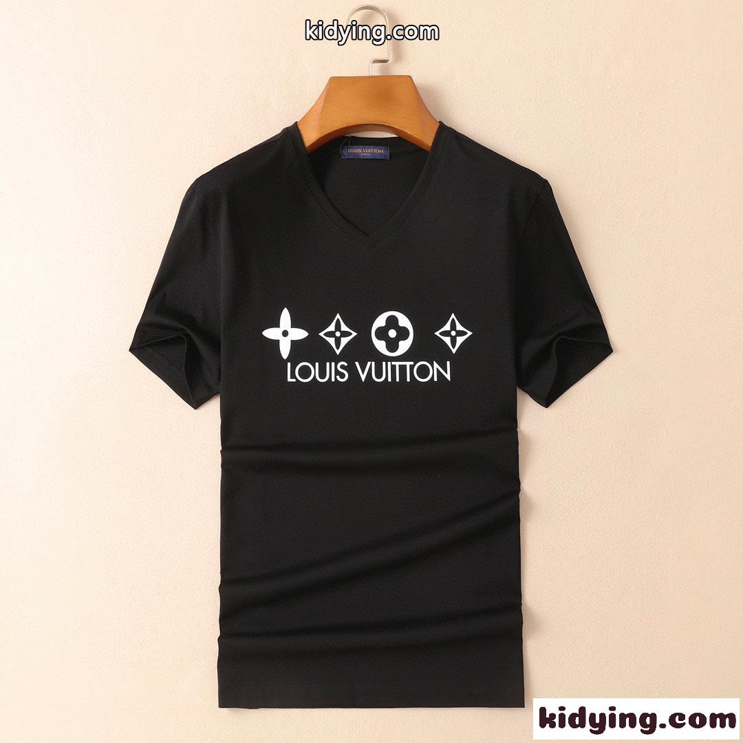 飽きのこない ロゴ プリント 上品 大きいサイズ ルイ・ヴィトン tシャツ コピー 半袖 カジュアル トップス-1