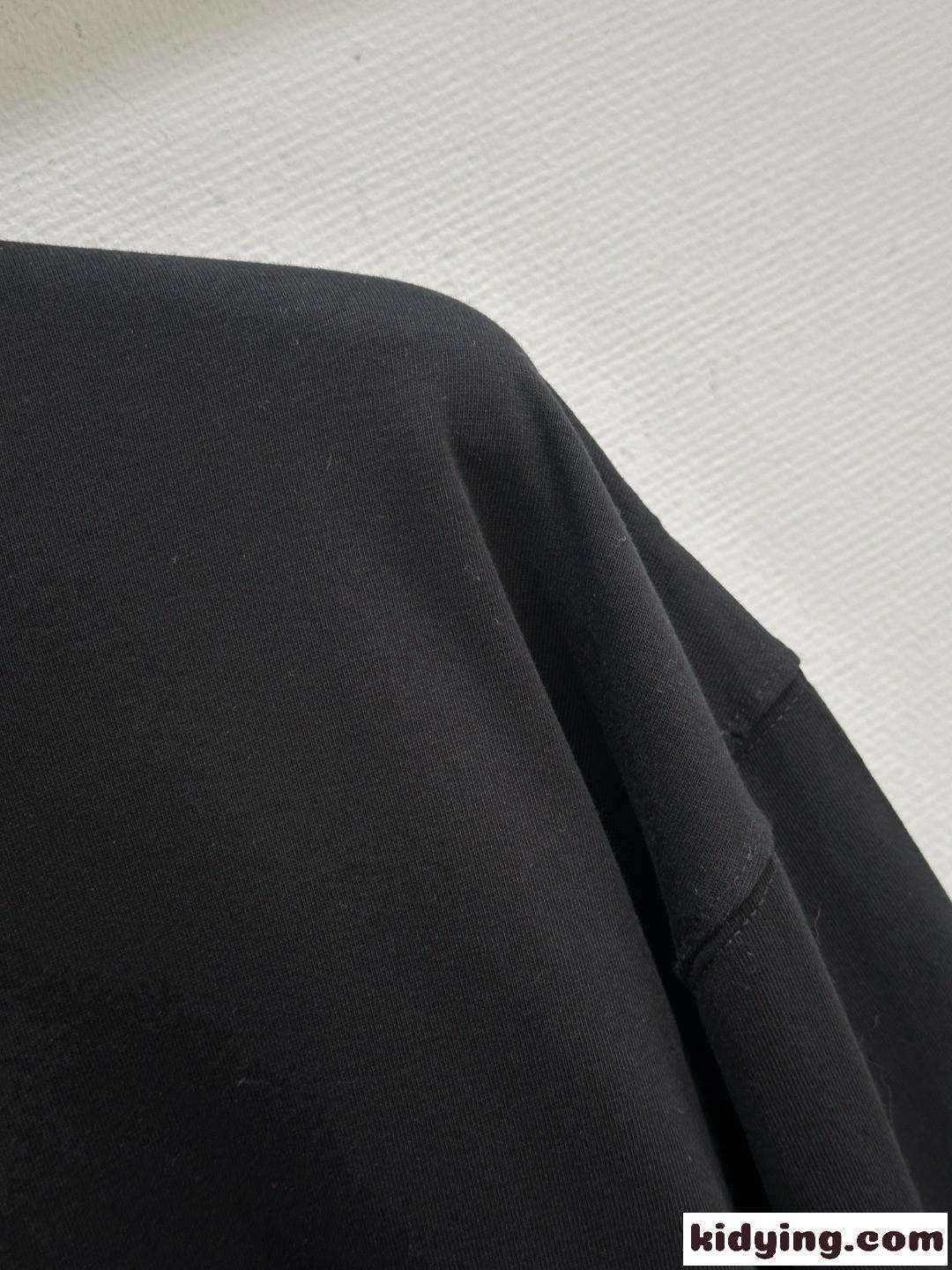 洗練された シンプル バレンシアガ Tシャツ コピー 長袖Tシャツ コットン ブラック-4