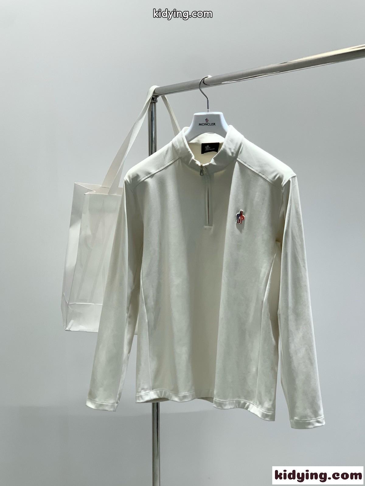 モンクレール Tシャツ 偽物 合わせやすい カジュアル ハーフジップ 長袖Tシャツ-0