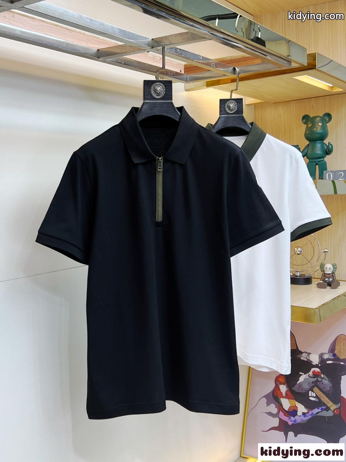 おしゃれ ハーフジップ 半袖 ポロシャツ モンクレール Tシャツ コピー カジュアル-1