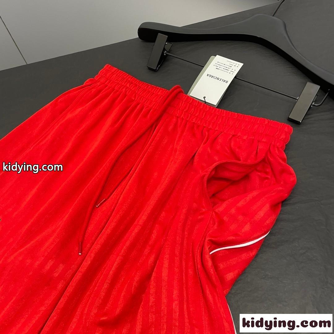 カジュアル SOCCER BAGGY ショートパンツ バレンシアガ パンツ コピー ユニセックス レッド-3