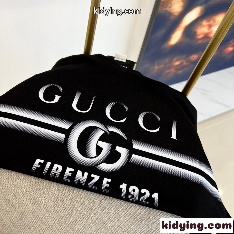 GUCCIプリント コットンジャージー Tシャツ グッチ 半袖Tシャツ コピー ブラック-2