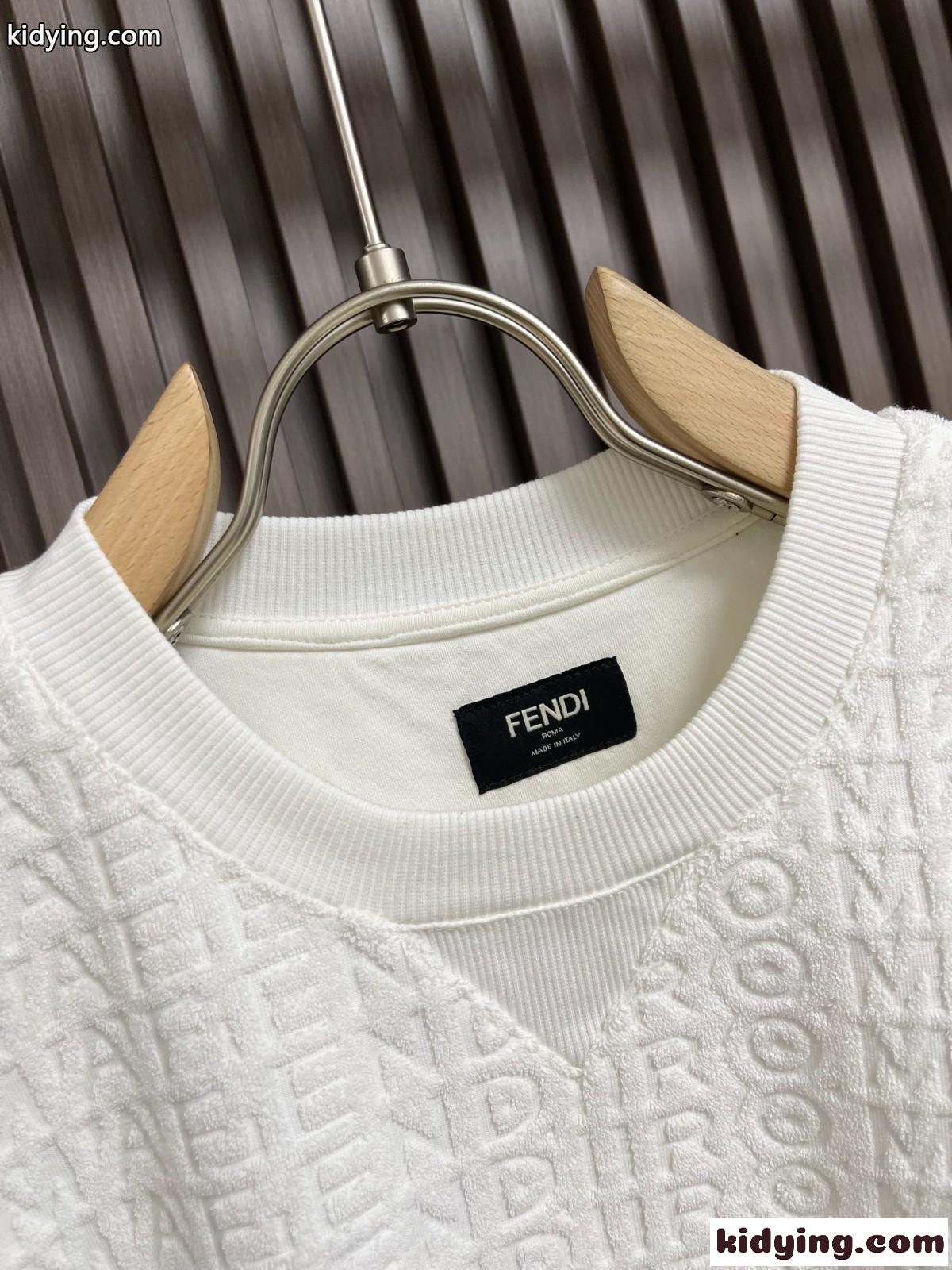 フェンディ Tシャツ コピー クルーネック 定番 ロゴ入り スウェットシャツ-3