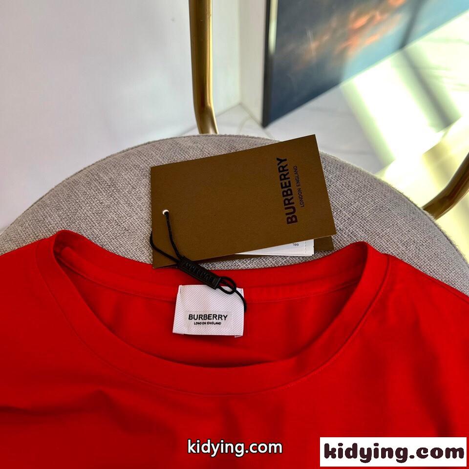 ハートEKD コットンTシャツ 半袖 バーバリー Tシャツ コピー クルーネック レッド-1
