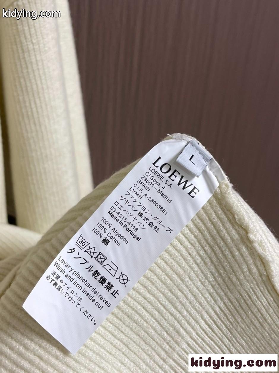 スタイリッシュ ハーフジップ プルオーバー ロエベ セーター 偽物 アイボリー-3