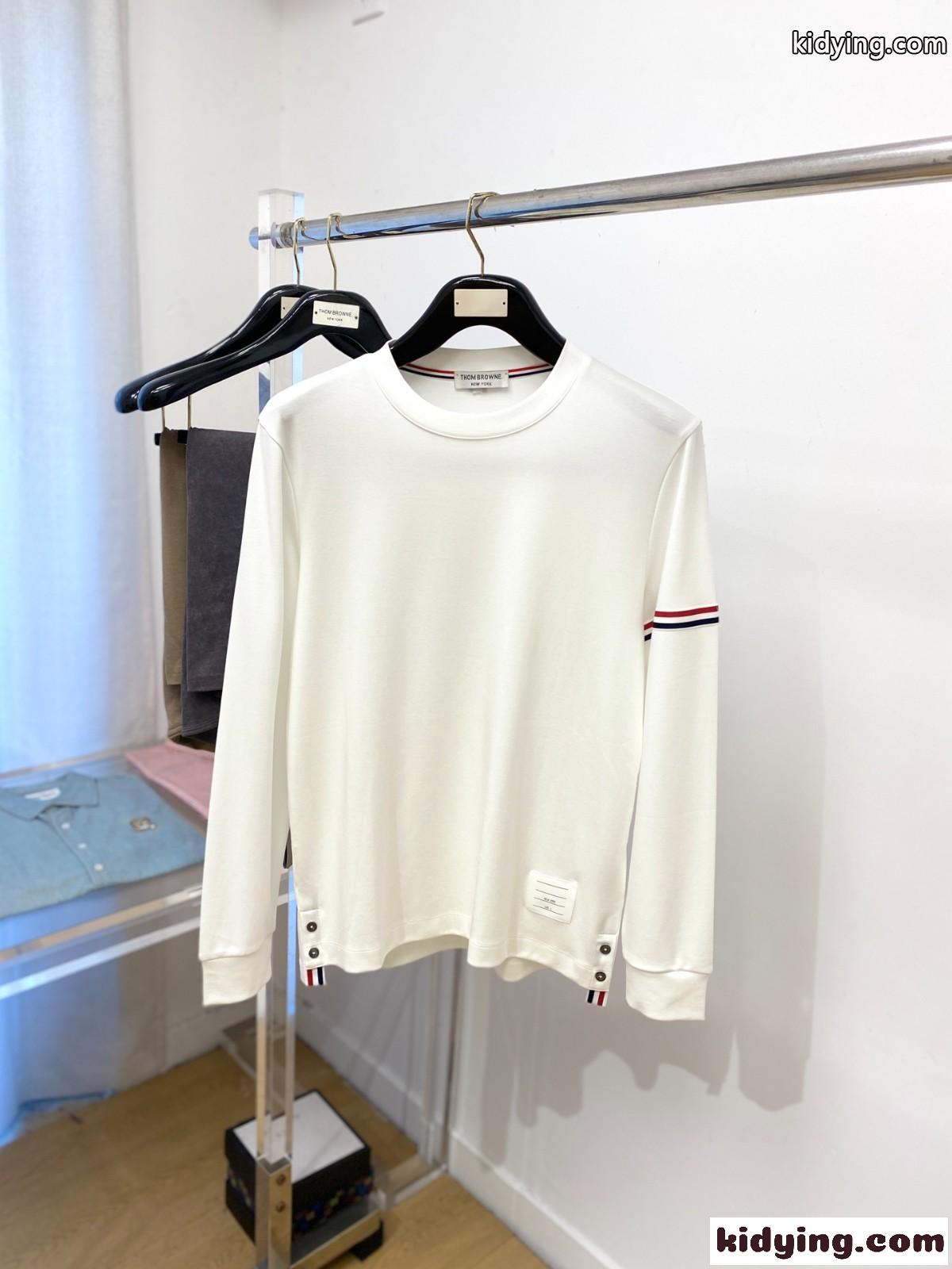 定番 お洒落 長袖Tシャツ トムブラウン Tシャツ 偽物 クルーネック ホワイト-0