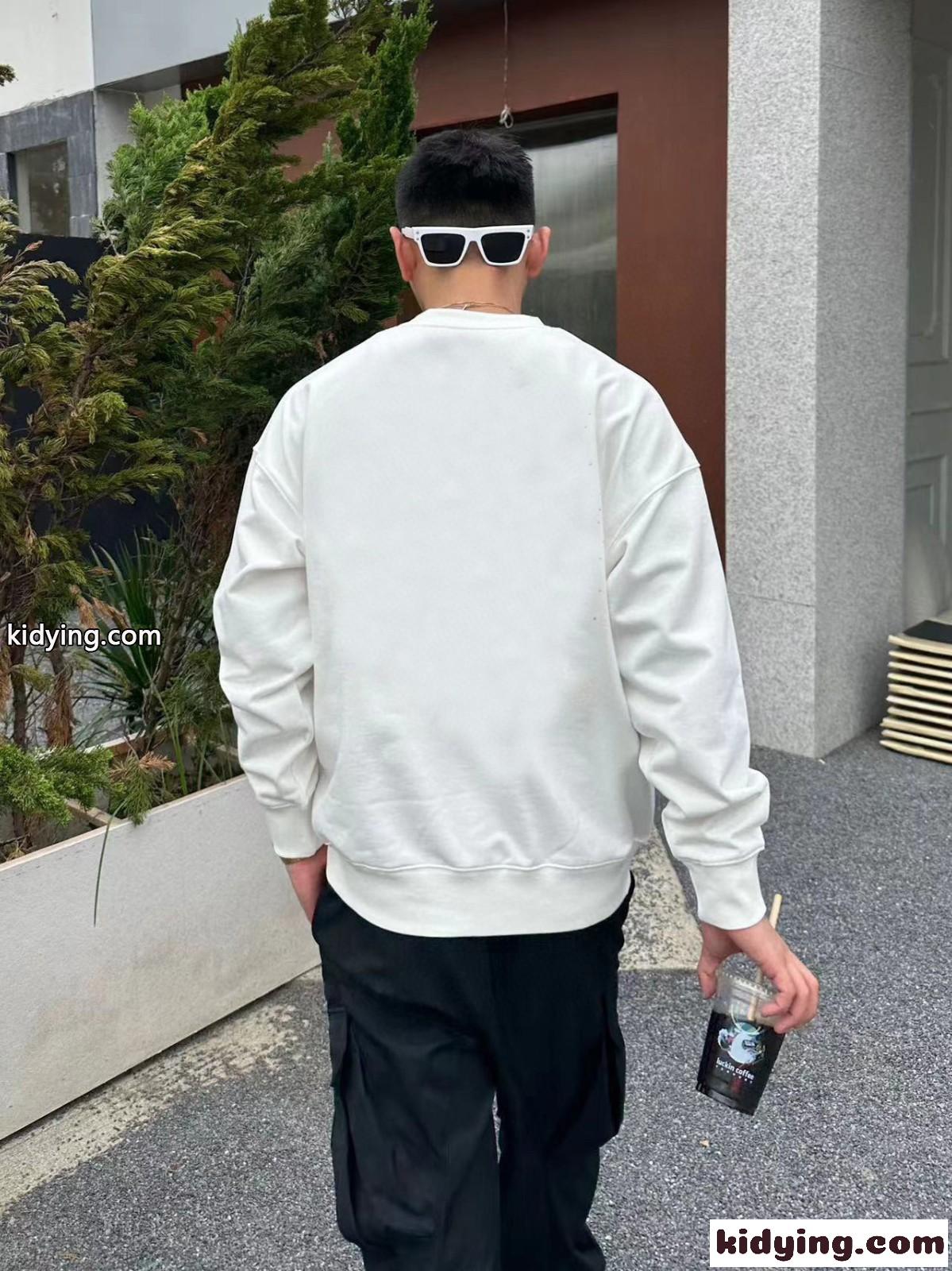 カジュアル クルーネック スウェットシャツ アルマーニ Tシャツ 偽物 プルオーバー-1