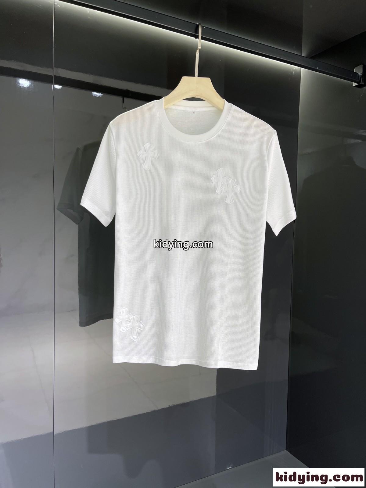 おしゃれ カジュアル 着心地抜群 クルーネック ロゴ クロムハーツ tシャツ コピー 半袖 3色あり トップス-1
