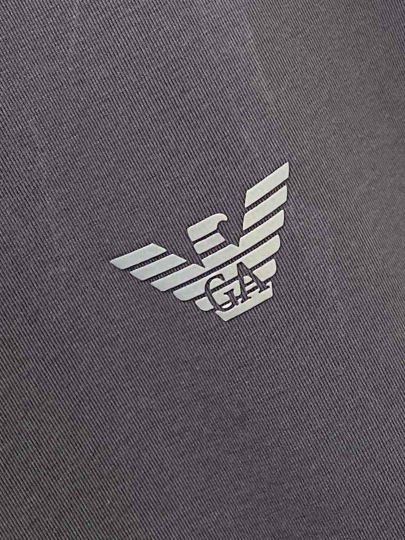 シンプル 上品 クルーネック アルマーニ Tシャツ 偽物 半袖Tシャツ グレー-2