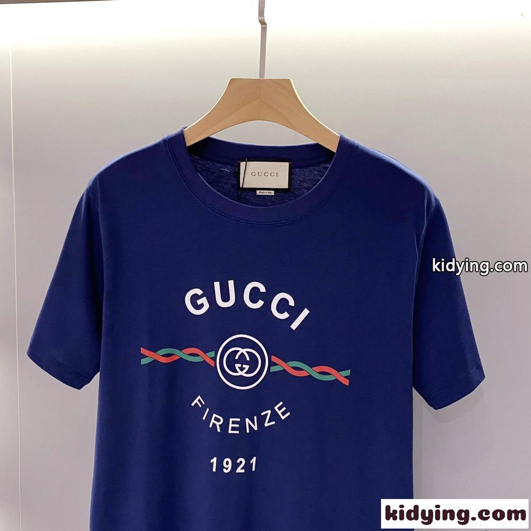 ユニセックス おしゃれ ロゴ プリント グッチ 半袖Tシャツ コピー 人気 クルーネック トップス-2