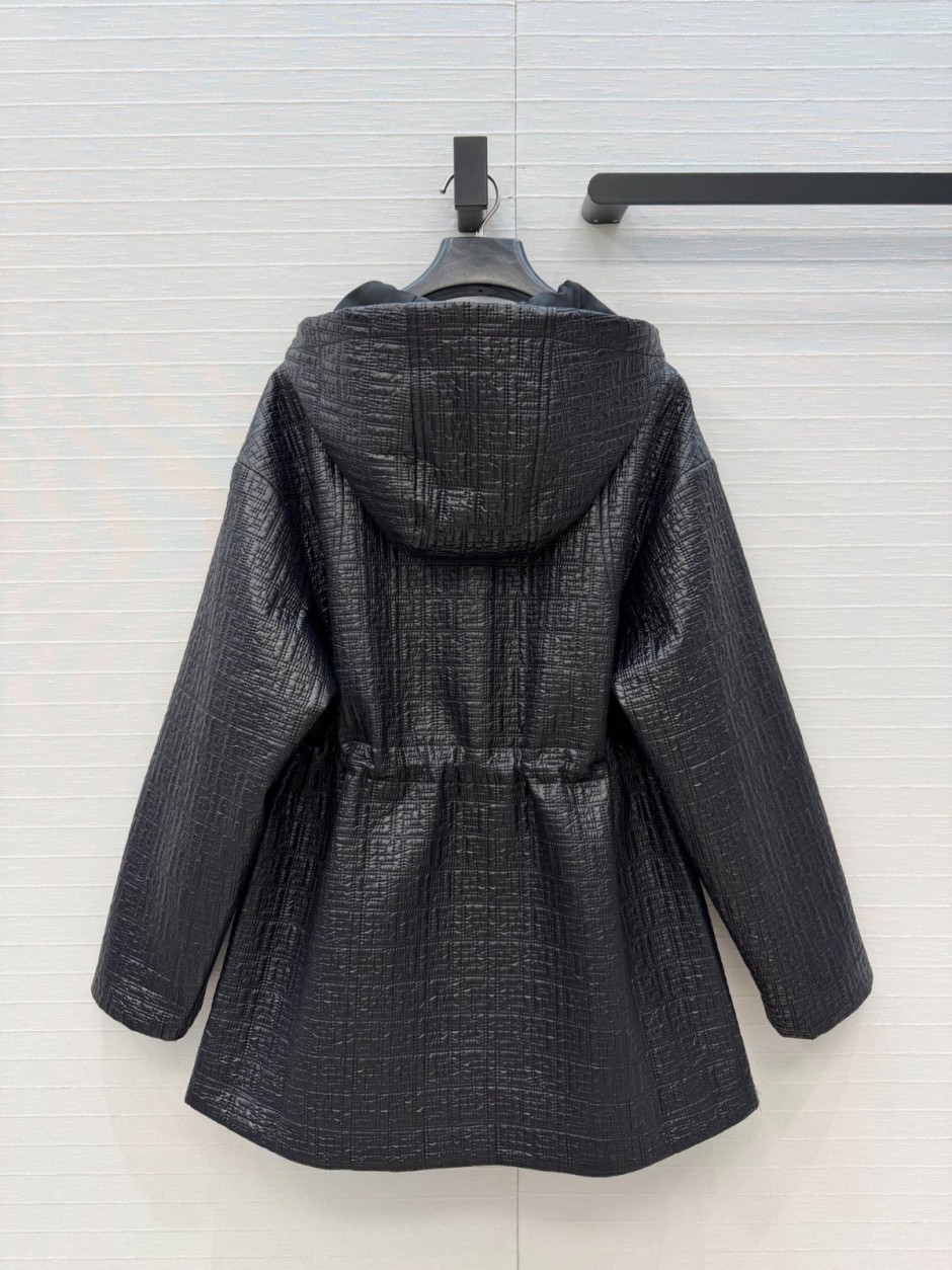 FFモチーフ フーデッド パデッドジャケット フェンディ ジャケット 偽物 ブラック-4