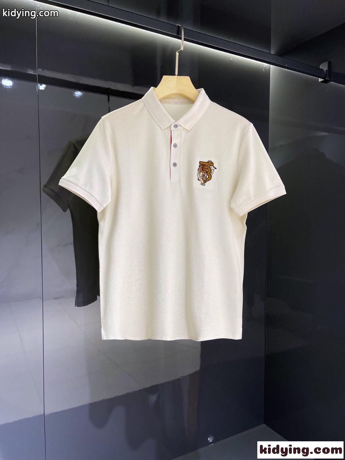 TB タイガー ロゴ ポロシャツ バーバリー 半袖Tシャツ コピー シルケット コットン 快適 トップス-4