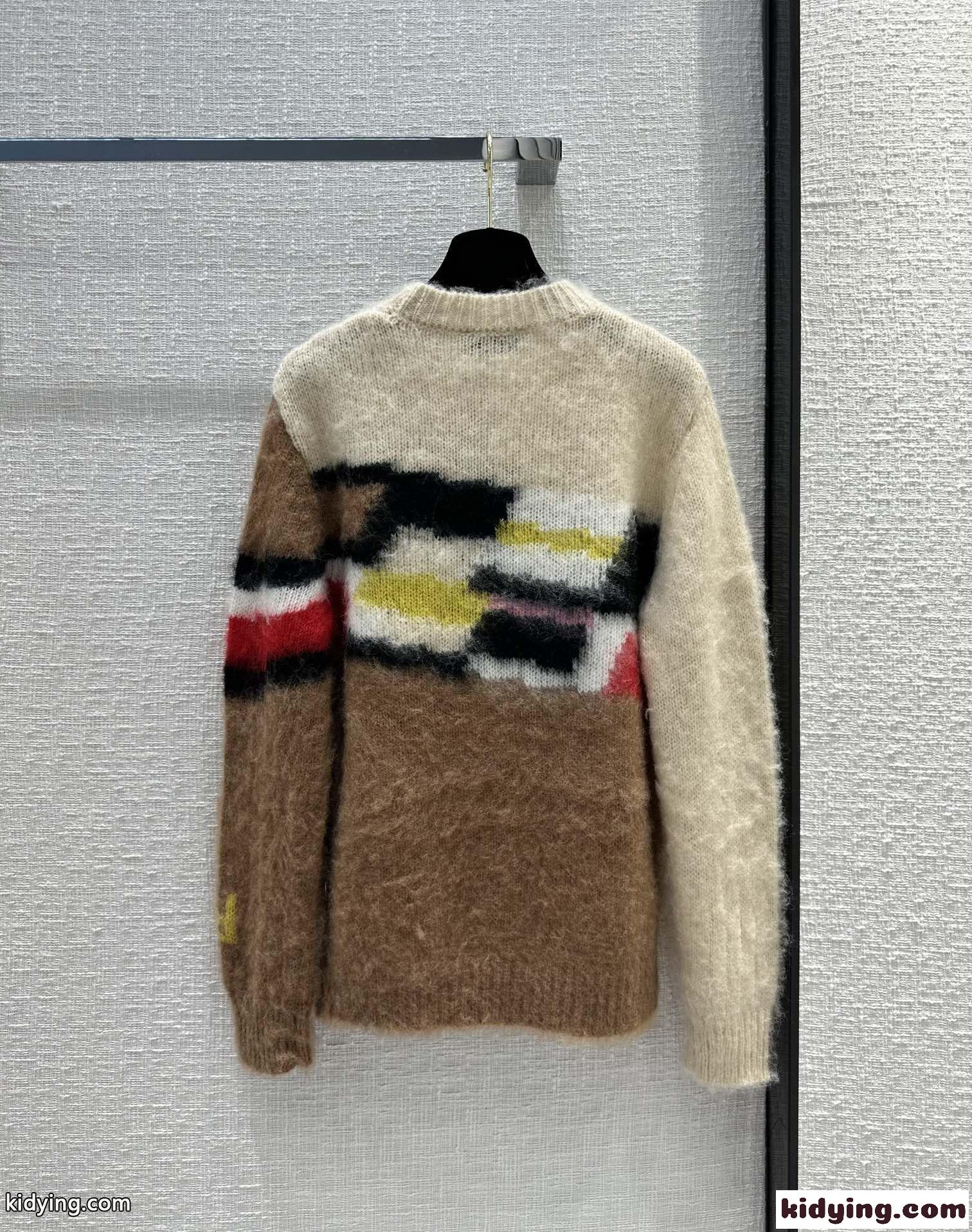 フェンディ セーター コピー マルチカラー モヘア プルオーバー 長袖 クルーネック-4