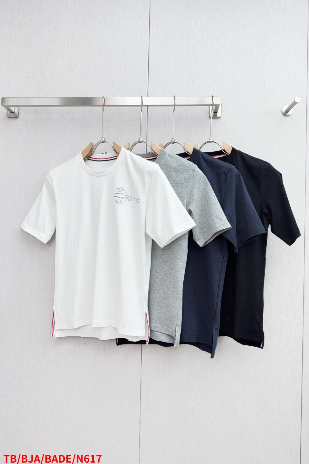 カジュアル プリント クルーネック トムブラウン Tシャツ 偽物 半袖Tシャツ-0