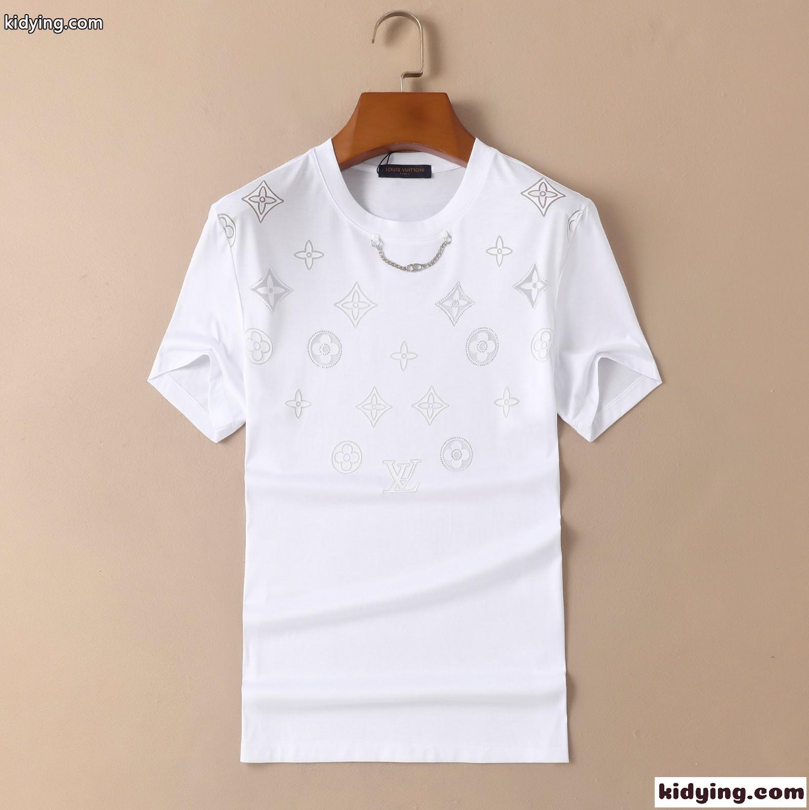 上品 おしゃれ ロゴ 着心地いい シルケット コットン ルイ・ヴィトン tシャツ コピー 半袖 トップス-2