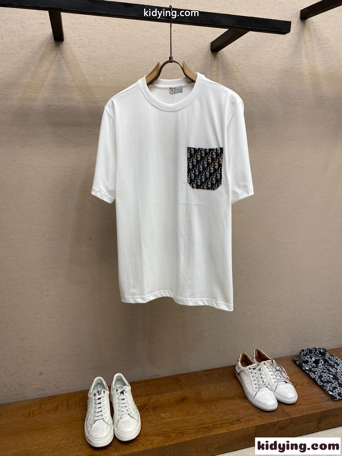 おしゃれ コットンジャージー 半袖Tシャツ クリスチャン・ディオール Tシャツ コピー ホワイト-2