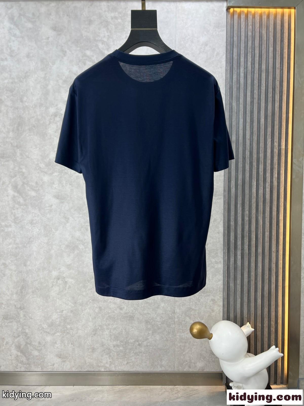 モンクレール Tシャツ コピー 定番 カジュアル ロゴ入り 半袖Tシャツ ネイビー-0