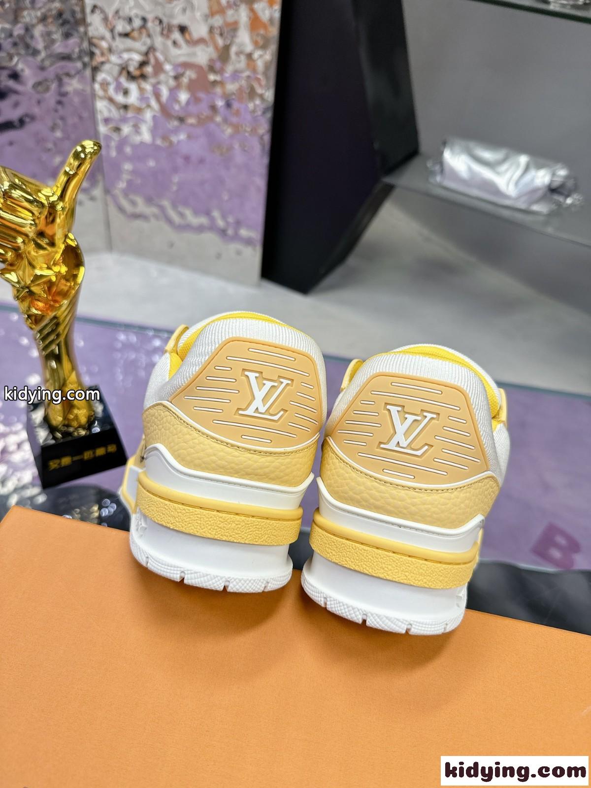 大人気 お洒落 LV トレイナー・ライン スニーカー ルイ・ヴィトン スーパーコピー イエロー-3