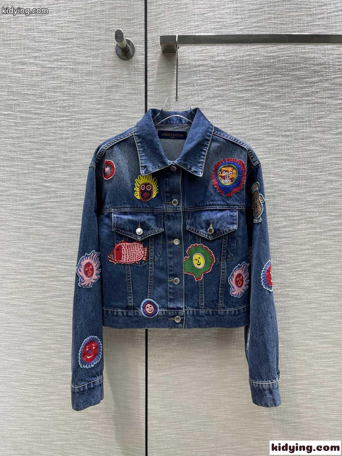 LV × YK フェイスパッチフィットデニムジャケット ルイ・ヴィトン ジャケット コピー-1