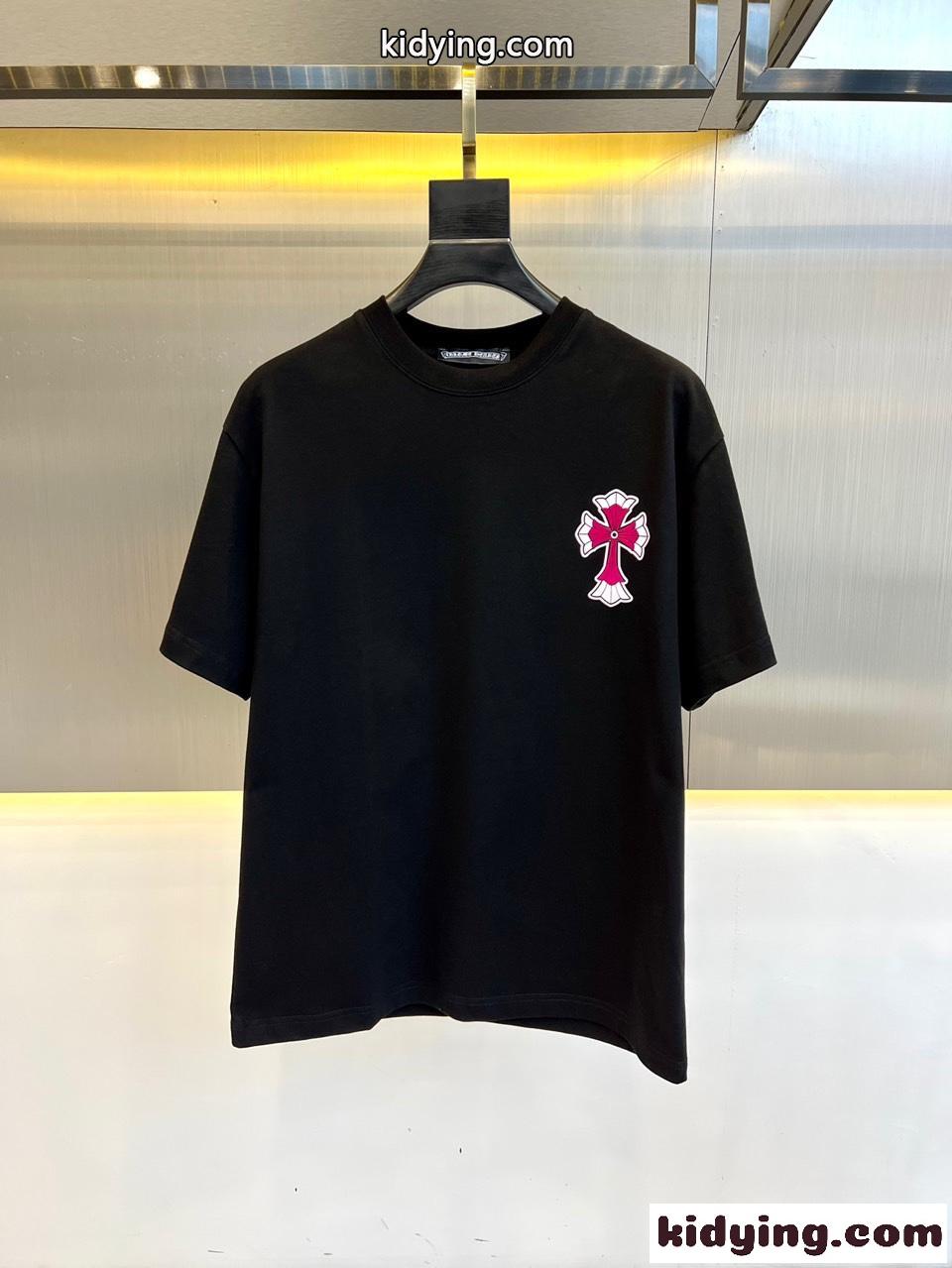 クロムハーツ 半袖Tシャツ コピー ゆったり ストリート カジュアル ブラック-0