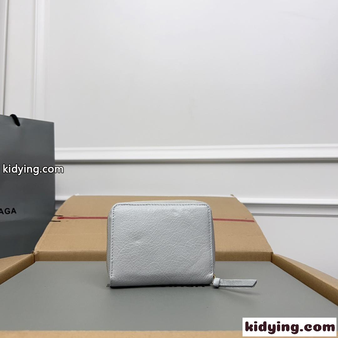 上品 高級感 コンパクトウォレット バレンシアガ 財布 コピー 二つ折り財布 グレー-1