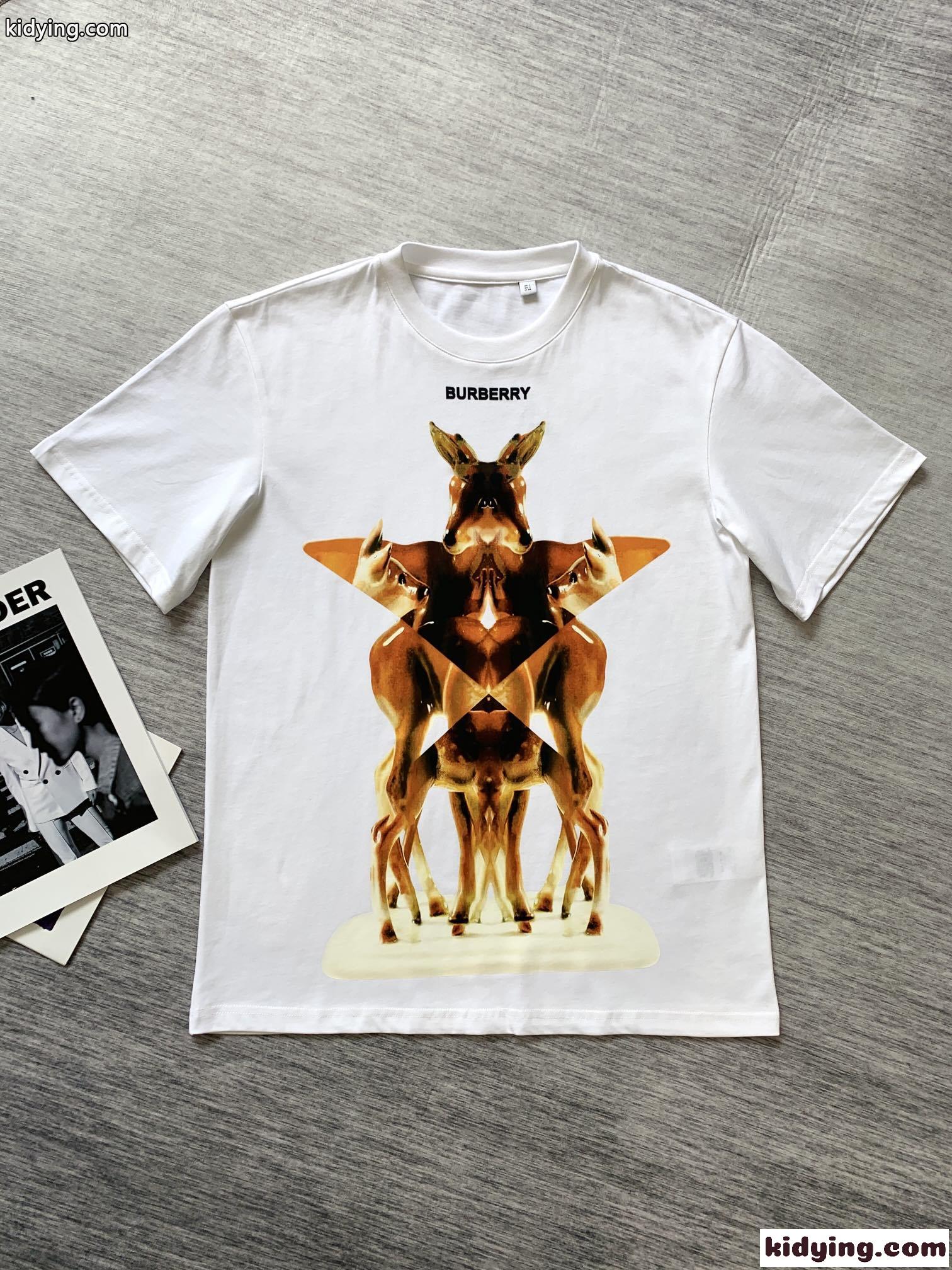 ストリート おしゃれ プリント クルーネック バーバリー 半袖Tシャツ コピー レディース 春夏 トップス-2