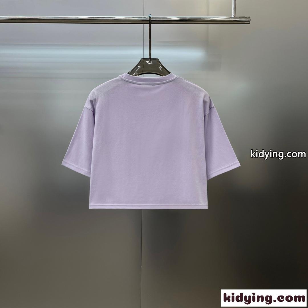 バルマン Tシャツ コピー 半袖 トップス カジュアル ロゴ入り クロップドTシャツ-1