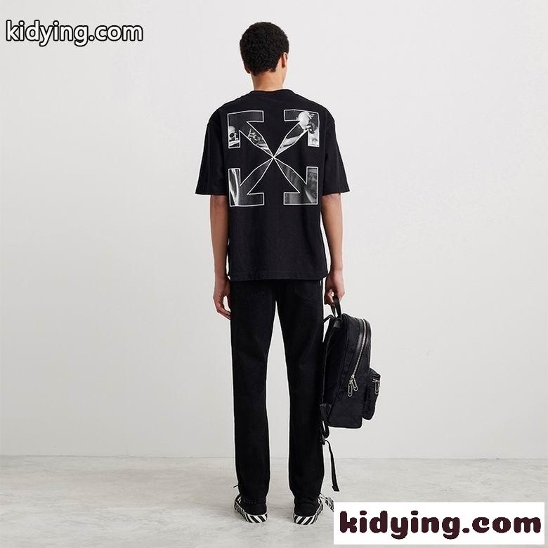 シンプル お洒落 クルーネック 定番 人気 オフホワイト 半袖Tシャツ コピー かっこいい カジュアル 快適-4