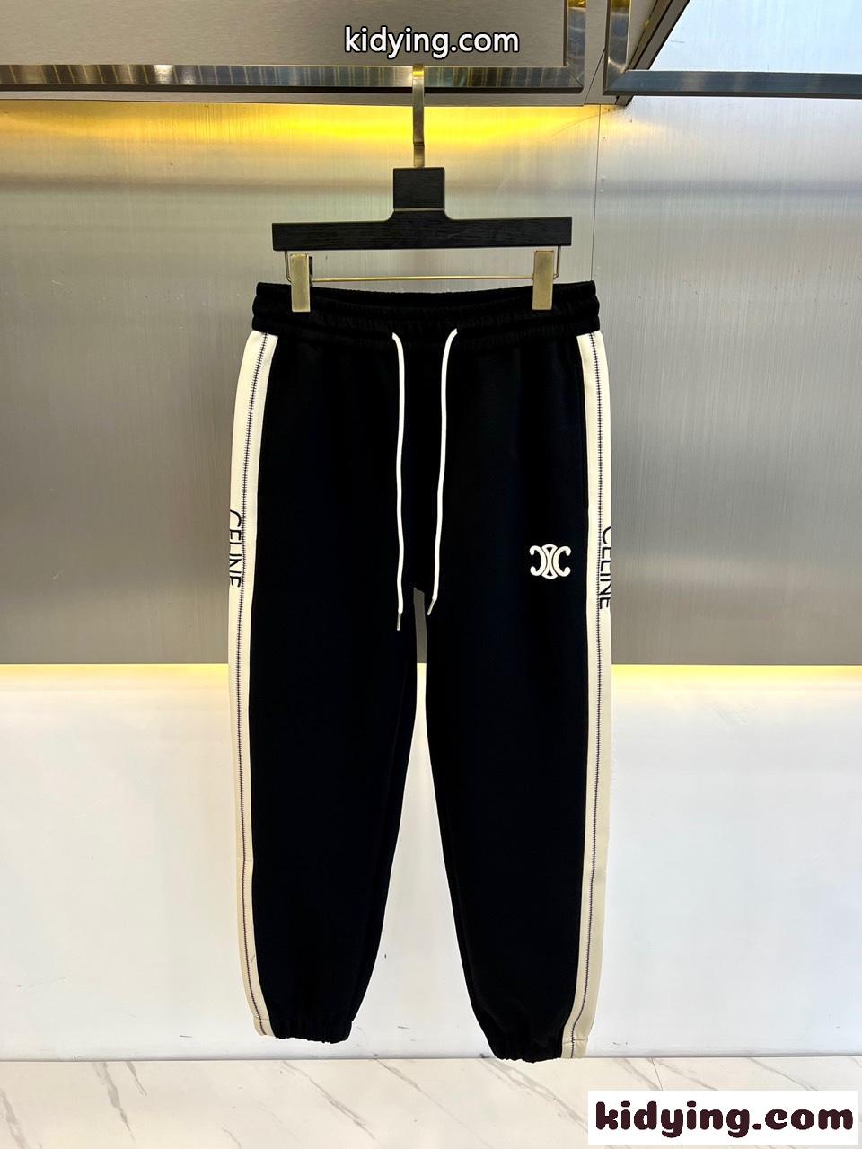 セリーヌ パンツ コピー 定番 カジュアル ロゴ 刺繍 スウェットパンツ-2